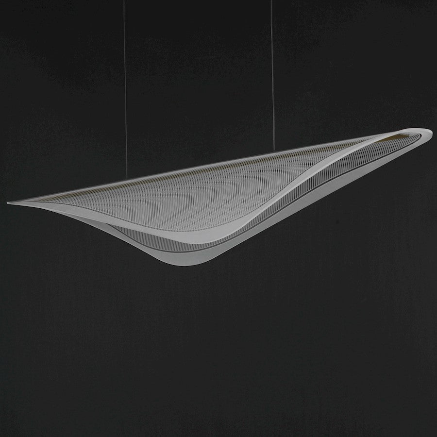 ET2 Lighting Manta 1Lt 70" LED Linear Pendant, Gold/Clear Ribbed