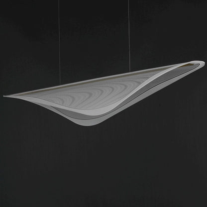 ET2 Lighting Manta 1Lt 70" LED Linear Pendant, Gold/Clear Ribbed