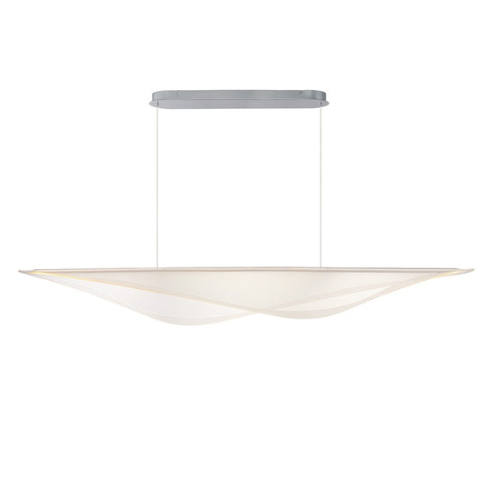ET2 Lighting Manta 1Lt 70" LED Linear Pendant, Chrome/Ribbed