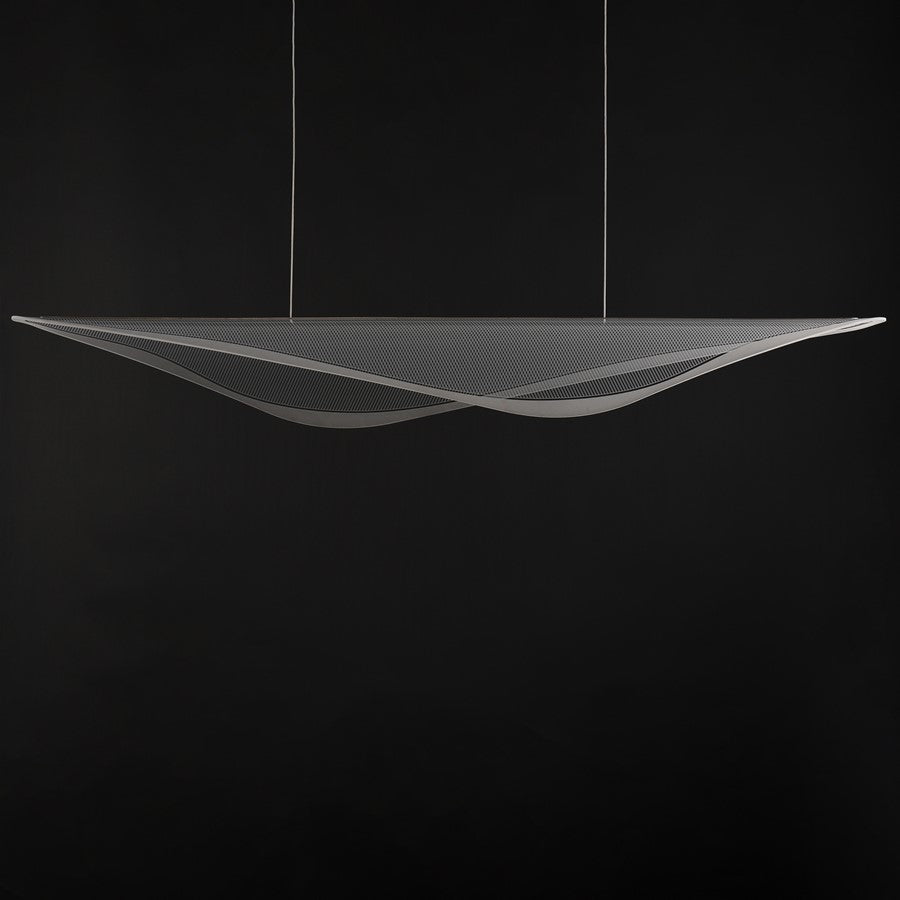 ET2 Lighting Manta 1Lt 70" LED Linear Pendant, Chrome/Ribbed