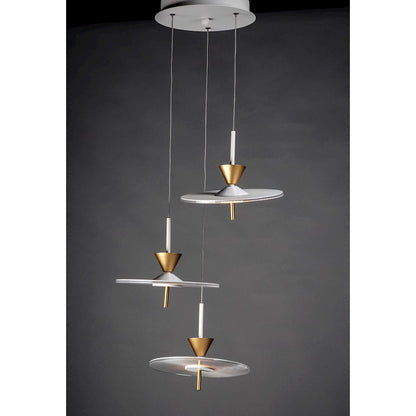 ET2 Lighting Circuit LED 3-Light Pendant, Matte White