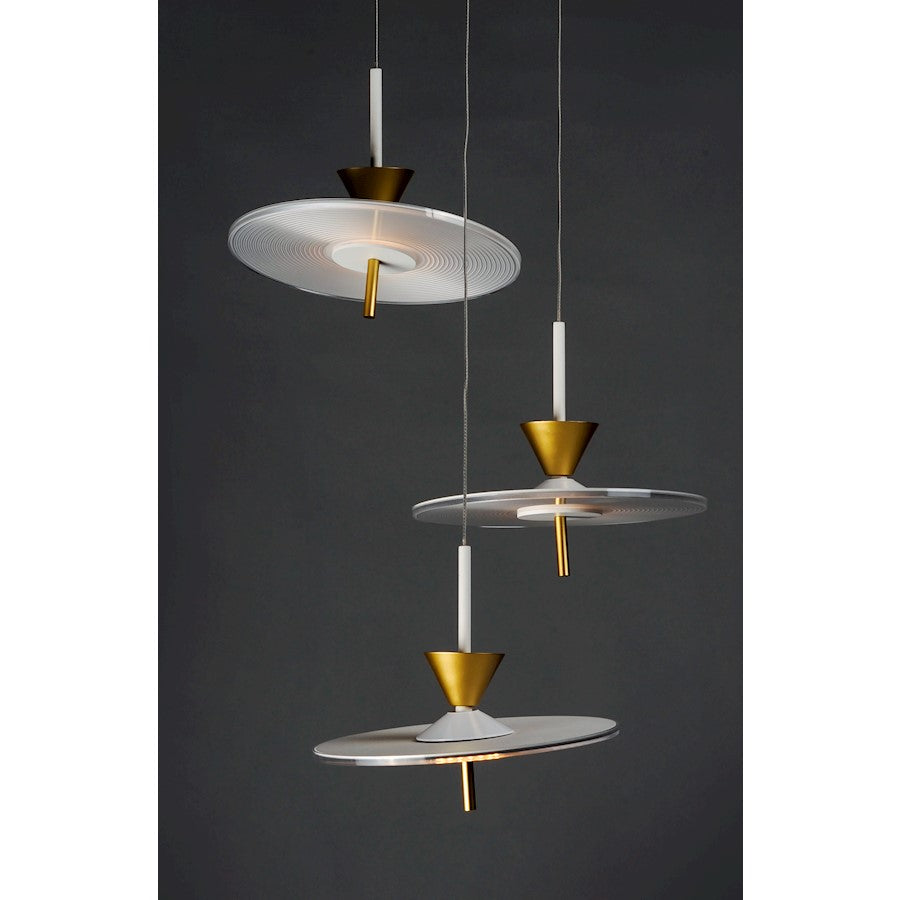 ET2 Lighting Circuit LED 3-Light Pendant, Matte White