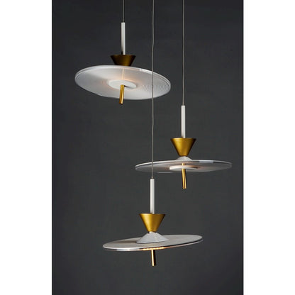 ET2 Lighting Circuit LED 3-Light Pendant, Matte White