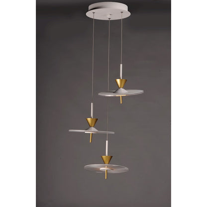 ET2 Lighting Circuit LED 3-Light Pendant, Matte White