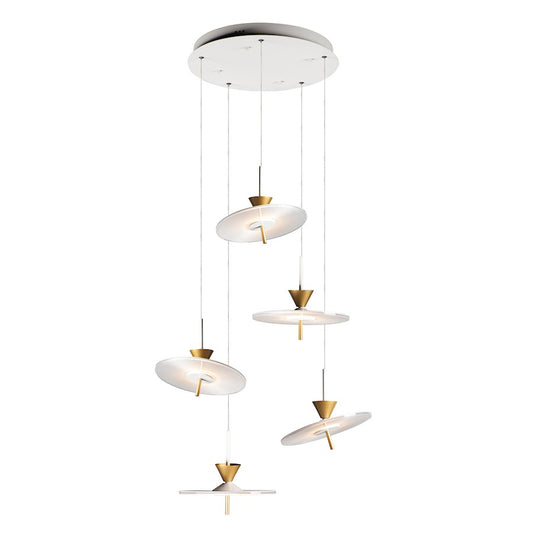 ET2 Lighting Circuit LED 5-Light Pendant, Matte White