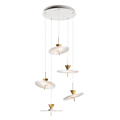 ET2 Lighting Circuit LED 5-Light Pendant, Matte White