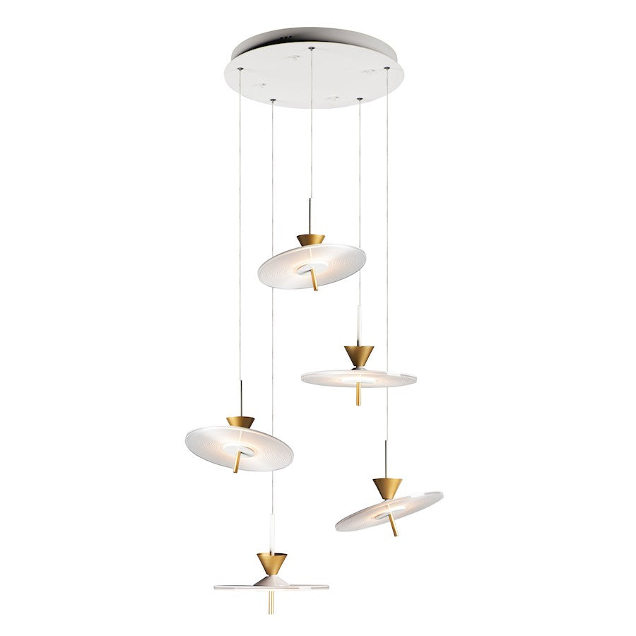 ET2 Lighting Circuit LED 5-Light Pendant, Matte White
