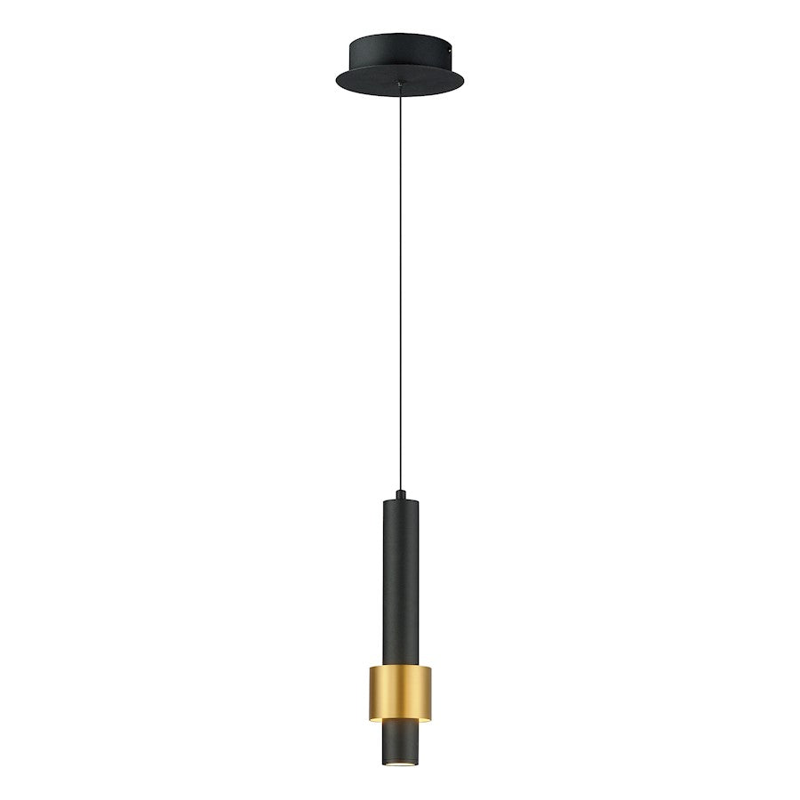 ET2 Lighting Reveal 1 Light LED Pendant, Black/Gold