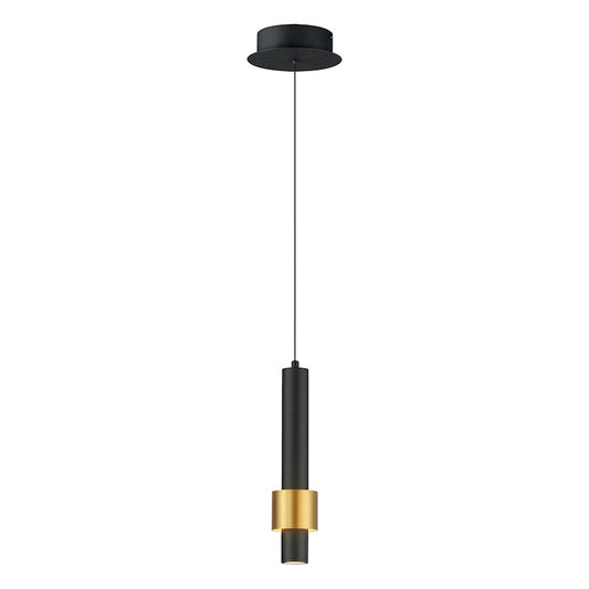 ET2 Lighting Reveal 1 Light LED Pendant, Black/Gold