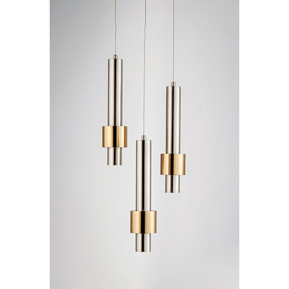 ET2 Lighting Reveal LED 3-Light Pendant in Satin Nickel/Satin Brass