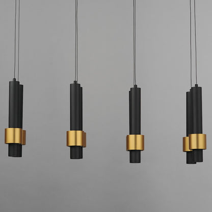 ET2 Lighting Reveal 8 Light LED Pendant, Black/Gold