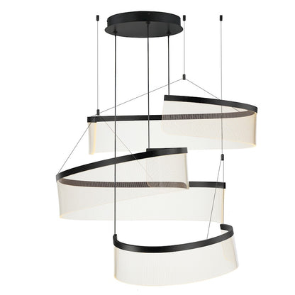 ET2 Lighting Sonata 3 Light LED Pendant, Black/Patterned Acrylic
