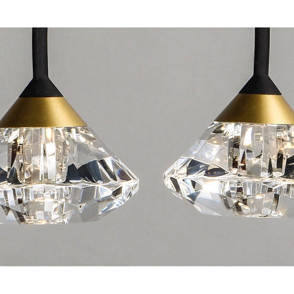 ET2 Lighting Hope-Linear 4 Light Pendant, Black/Metallic Gold