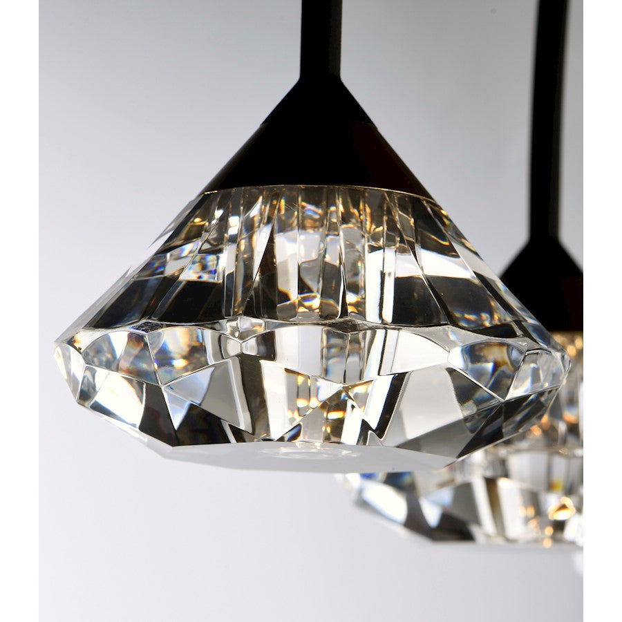 ET2 Lighting Hope-Linear 4 Light Pendant, Black/Metallic Gold
