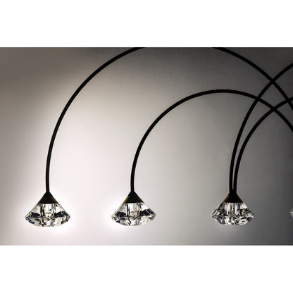 ET2 Lighting Hope-Linear 6 Light Pendant, Black/Metallic Gold