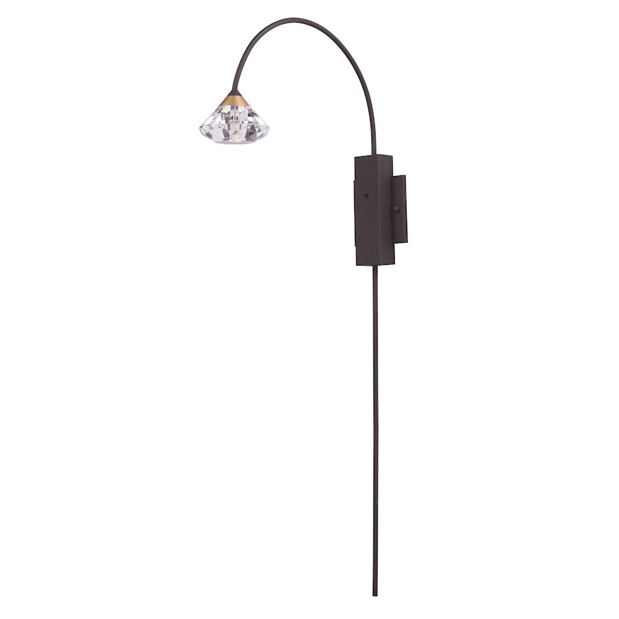 ET2 Lighting Hope-Wall Sconce, Black/Gold