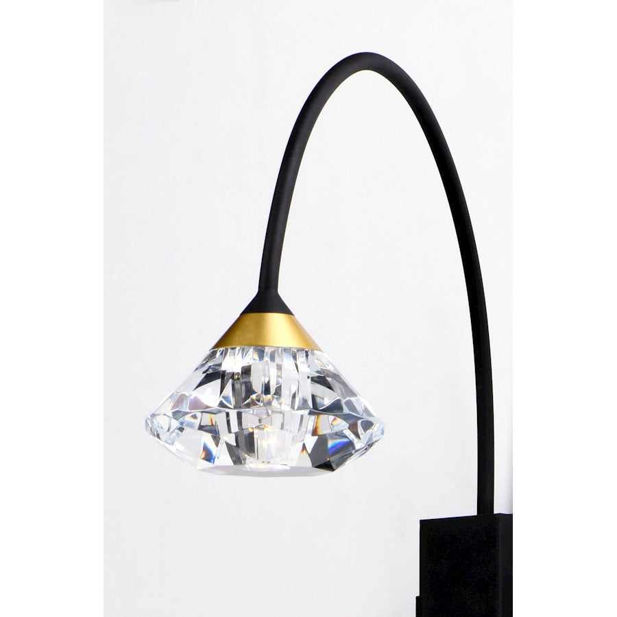ET2 Lighting Hope-Wall Sconce, Black/Gold