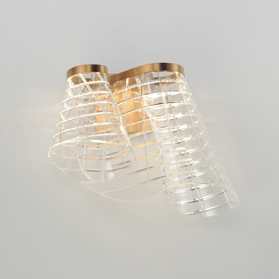 ET2 Lighting Tartan 1Lt LED Wall Sconce, Champagne/Heavy Faceted