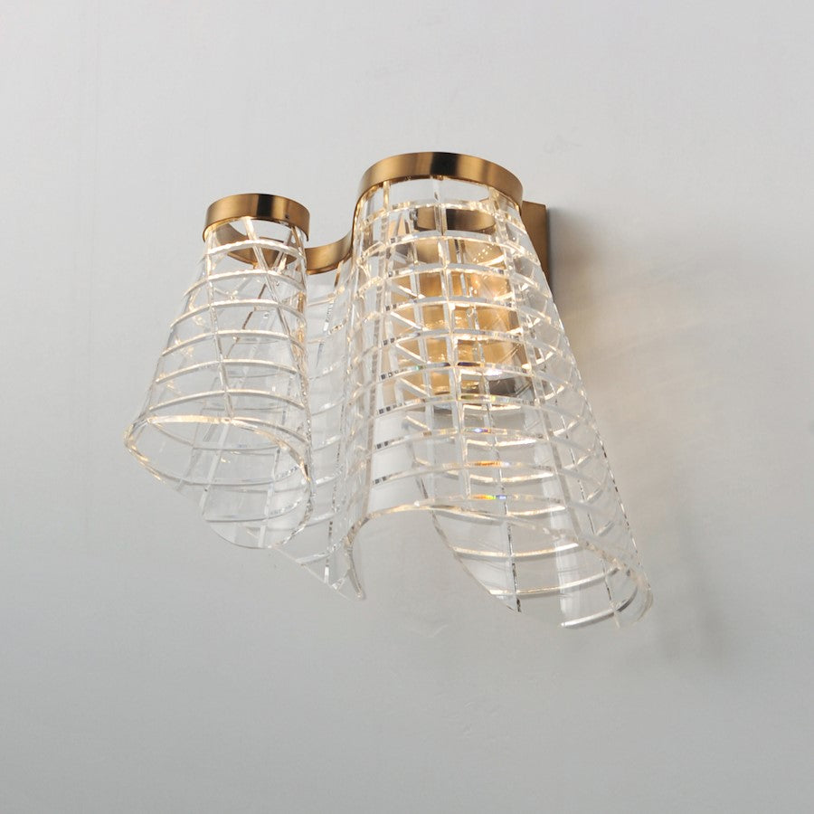 ET2 Lighting Tartan 1Lt LED Wall Sconce, Champagne/Heavy Faceted