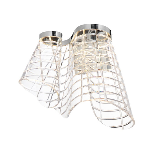ET2 Lighting Tartan 1 Light LED Wall Sconce, Chrome/Heavy Faceted