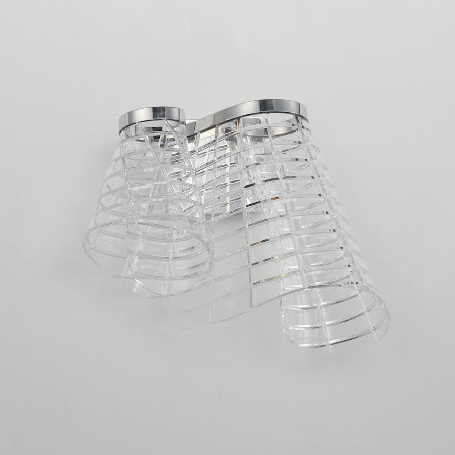 ET2 Lighting Tartan 1 Light LED Wall Sconce, Chrome/Heavy Faceted