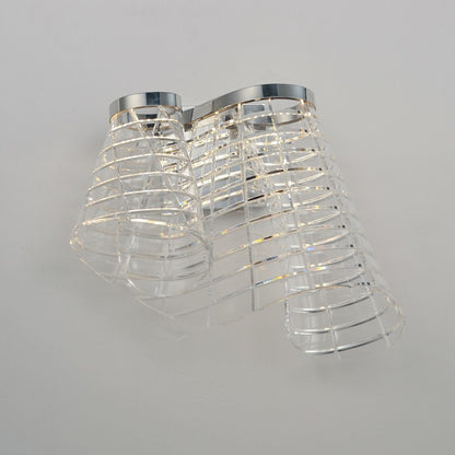 ET2 Lighting Tartan 1 Light LED Wall Sconce, Chrome/Heavy Faceted