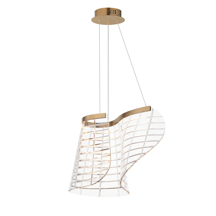 ET2 Lighting Tartan 1 Light LED Pendant, Champagne/Heavy Faceted