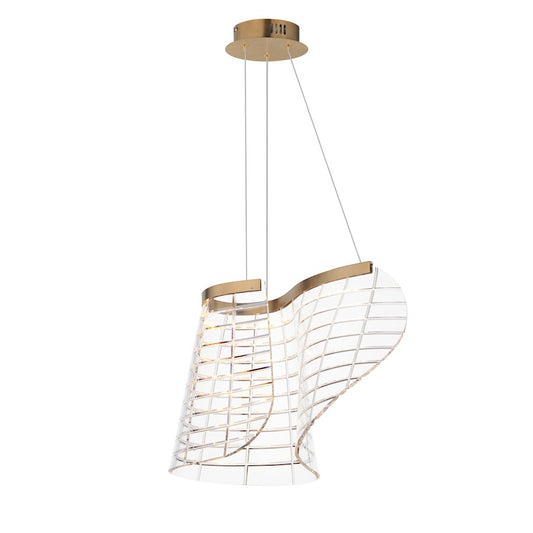 ET2 Lighting Tartan 1 Light LED Pendant, Champagne/Heavy Faceted