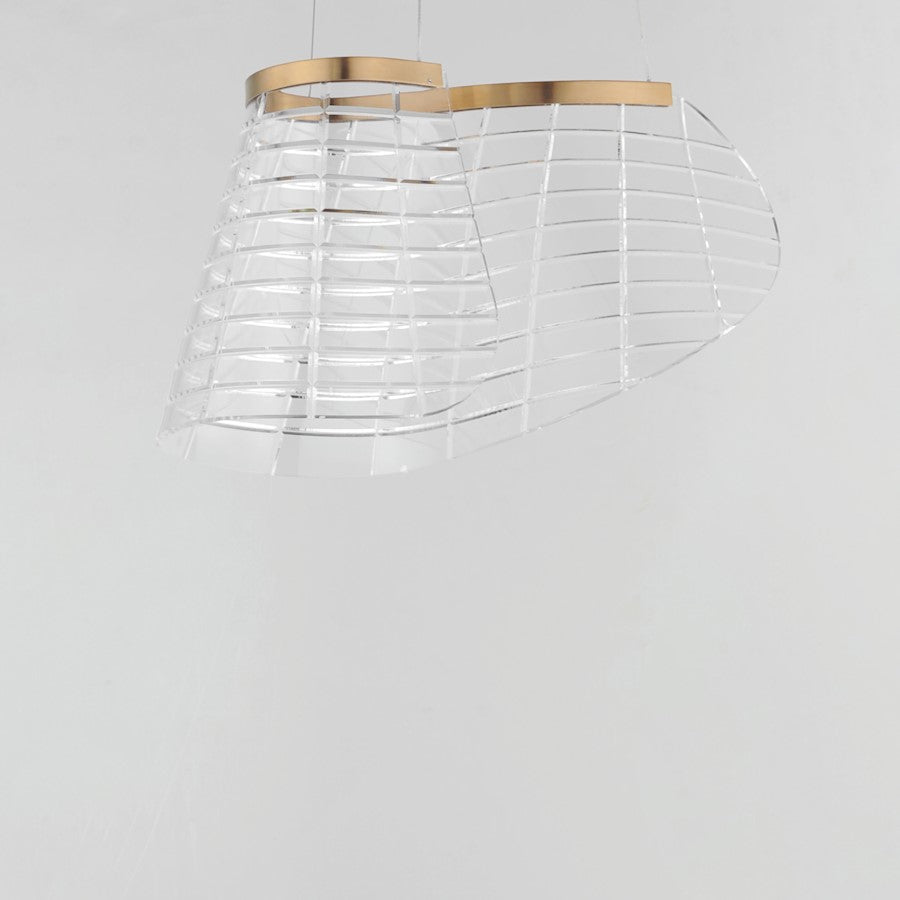 ET2 Lighting Tartan 1 Light LED Pendant, Champagne/Heavy Faceted