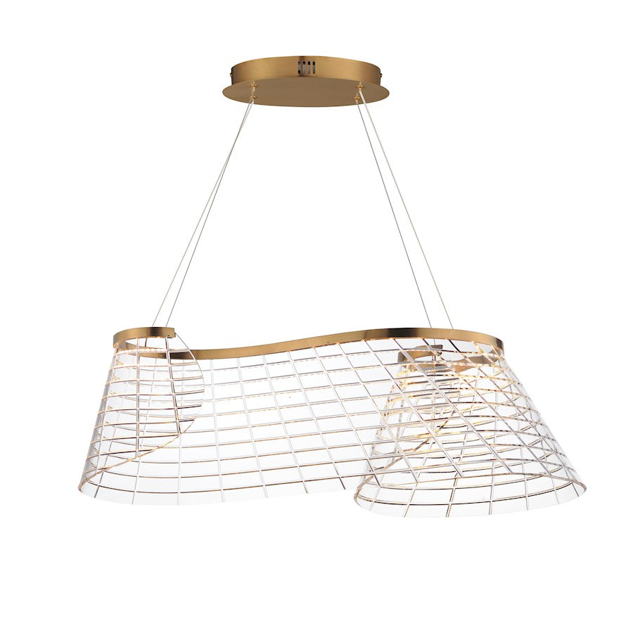 ET2 Tartan 1Lt Linear LED Pendant, Champagne/Heavy Faceted