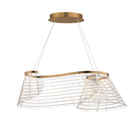 ET2 Tartan 1Lt Linear LED Pendant, Champagne/Heavy Faceted