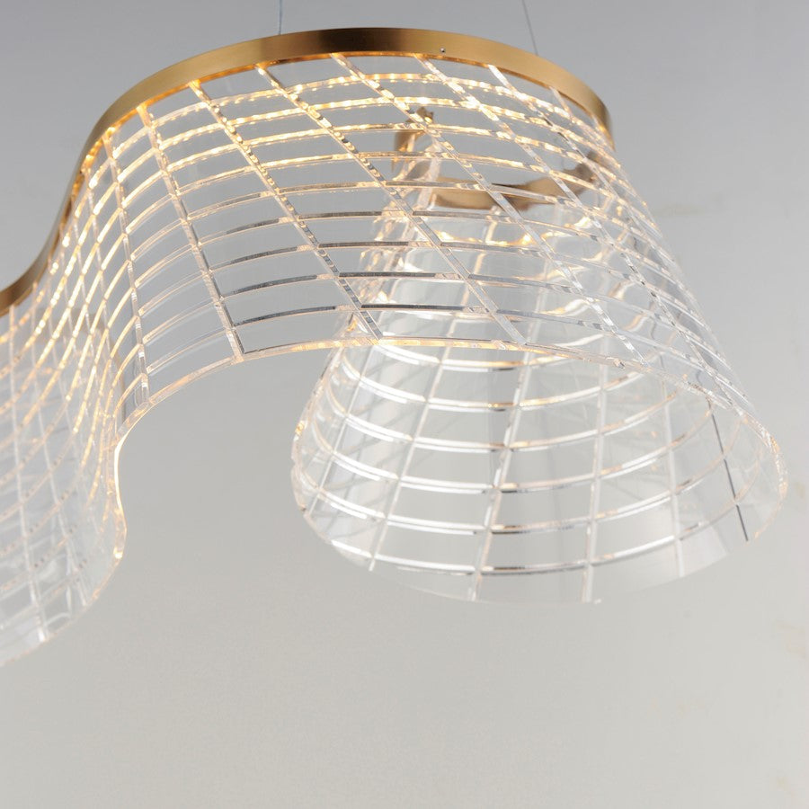 ET2 Tartan 1Lt Linear LED Pendant, Champagne/Heavy Faceted
