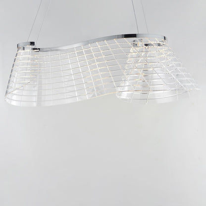 ET2 Lighting Tartan 1Lt Linear LED Pendant, Chrome/Heavy Faceted