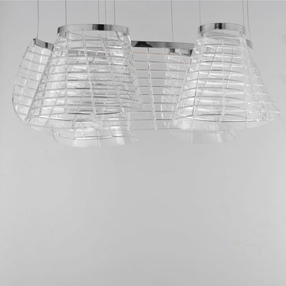ET2 Lighting Tartan 3 Light LED Pendant, Chrome/Heavy Faceted