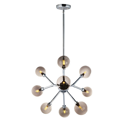 ET2 Lighting Asteroid 9-LT LED Small Chandelier, Polished Chrome