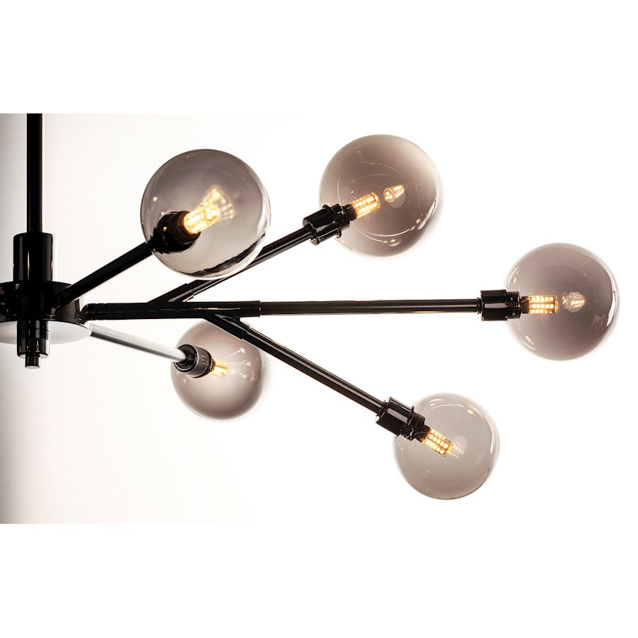 ET2 Lighting Asteroid 9-LT LED Small Chandelier, Polished Chrome