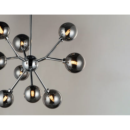ET2 Lighting Asteroid 9-LT LED Small Chandelier, Polished Chrome