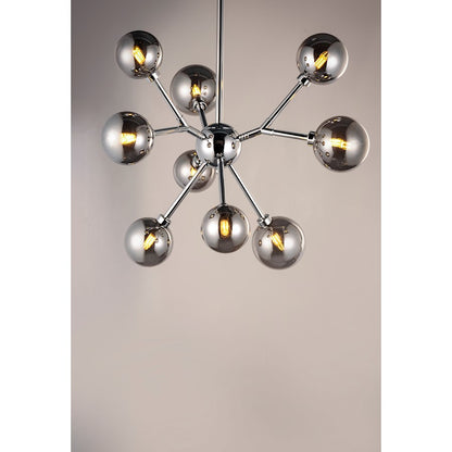 ET2 Lighting Asteroid 9-LT LED Small Chandelier, Polished Chrome