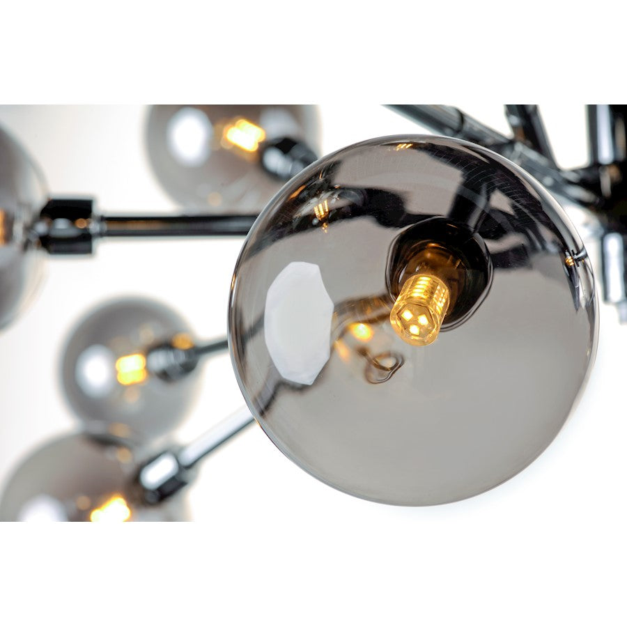ET2 Lighting Asteroid 9-LT LED Small Chandelier, Polished Chrome