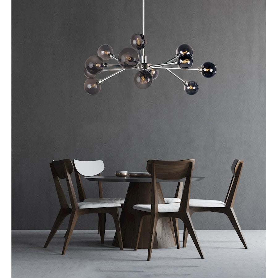 ET2 Lighting Asteroid 12-LT LED Large Chandelier, Polished Chrome