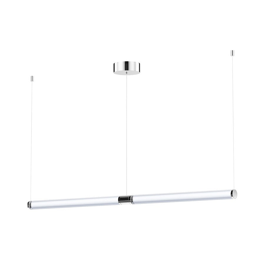 ET2 Lighting Vanish 2Lt 52" LED Pendant, Aluminum/Clear Acrylic