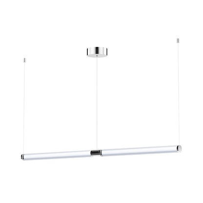 ET2 Lighting Vanish 2Lt 52" LED Pendant, Aluminum/Clear Acrylic