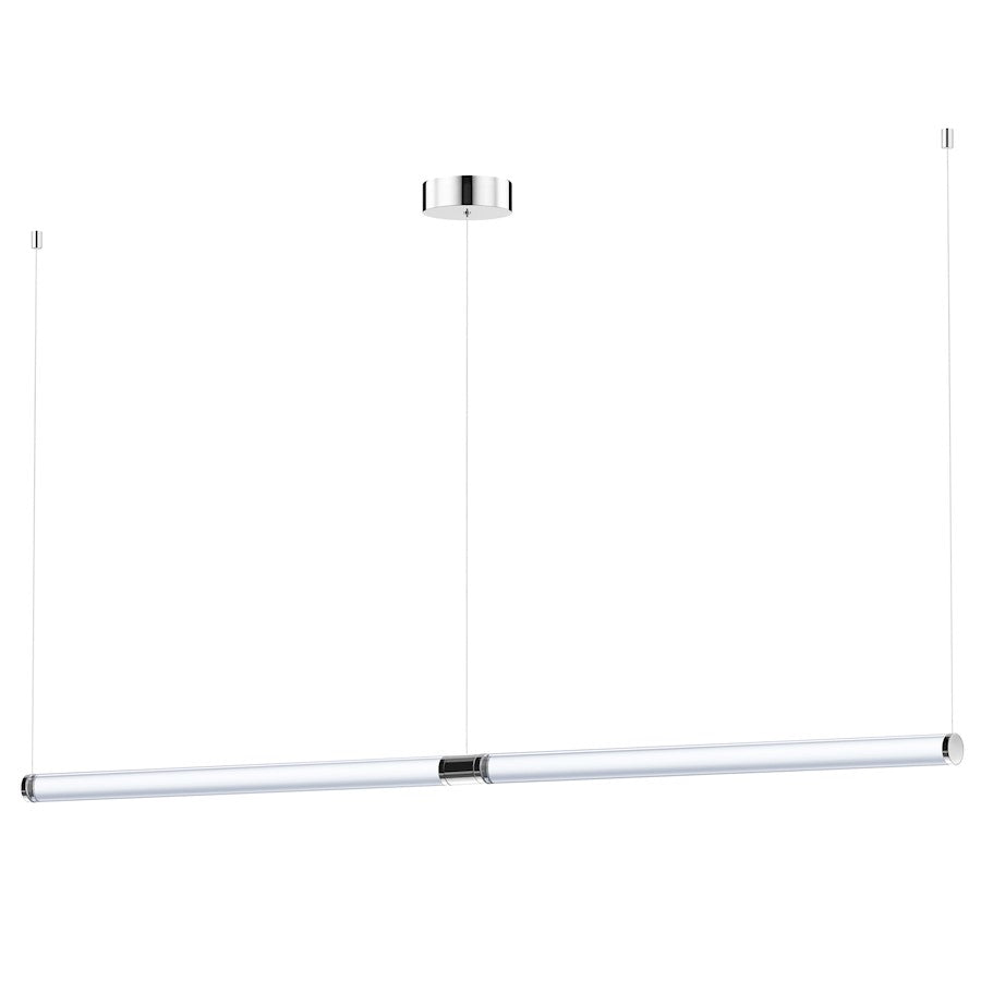ET2 Lighting Vanish 2Lt 72" LED Pendant, Aluminum/Clear Acrylic