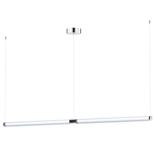 ET2 Lighting Vanish 2Lt 72" LED Pendant, Aluminum/Clear Acrylic