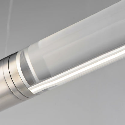 ET2 Lighting Vanish 2Lt 72" LED Pendant, Aluminum/Clear Acrylic