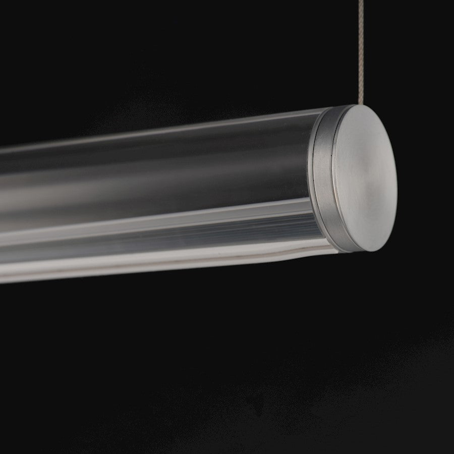 ET2 Lighting Vanish 2Lt 72" LED Pendant, Aluminum/Clear Acrylic