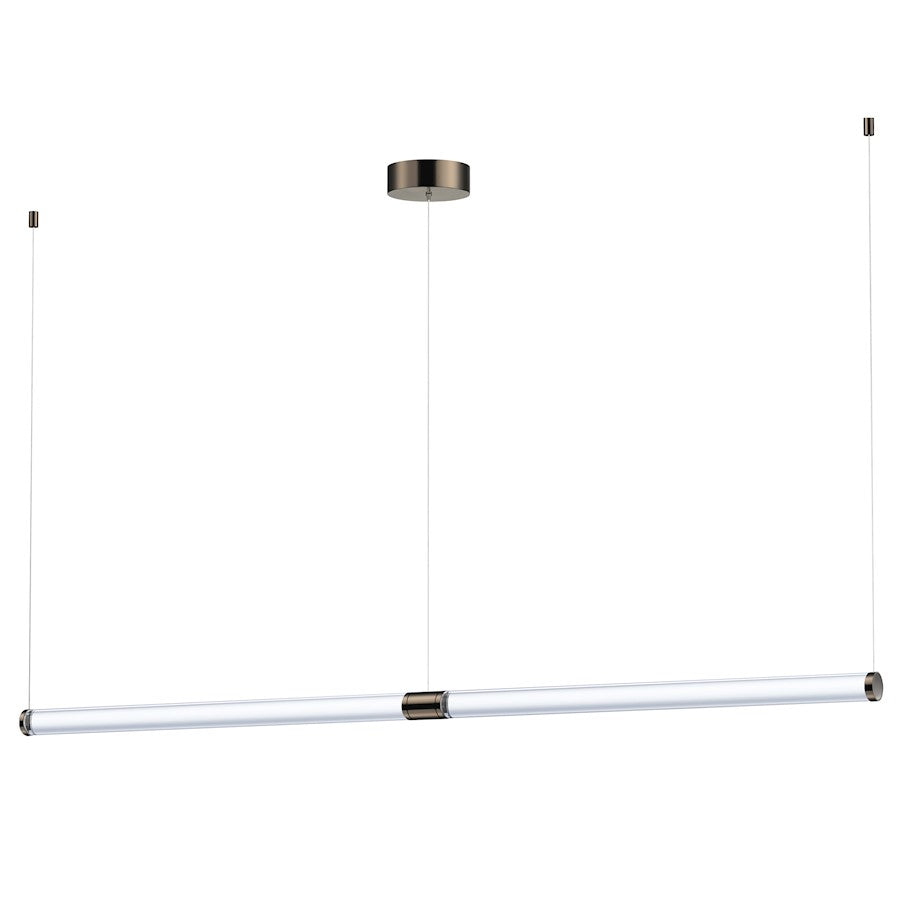 ET2 Lighting Vanish 2Lt 72" LED Pendant, Gunmetal/Clear Acrylic