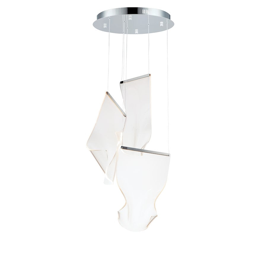 3 Light LED Pendant, Chrome