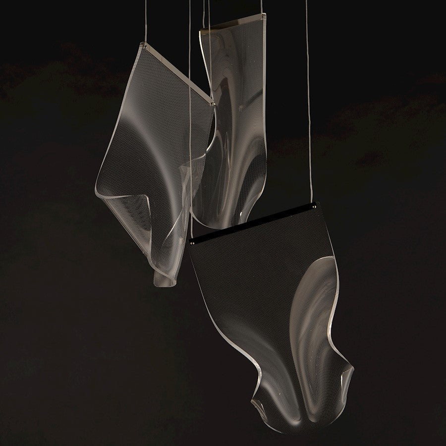 3 Light LED Pendant, Chrome