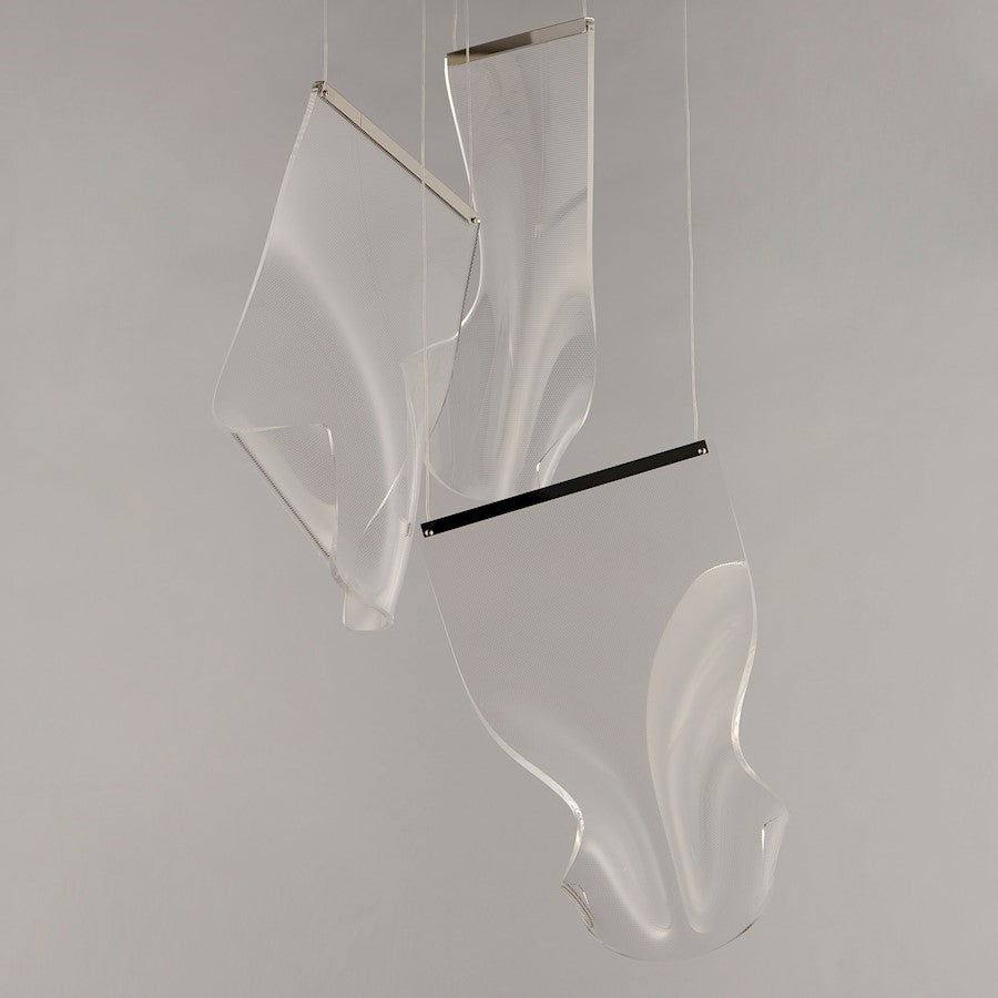 3 Light LED Pendant, Chrome